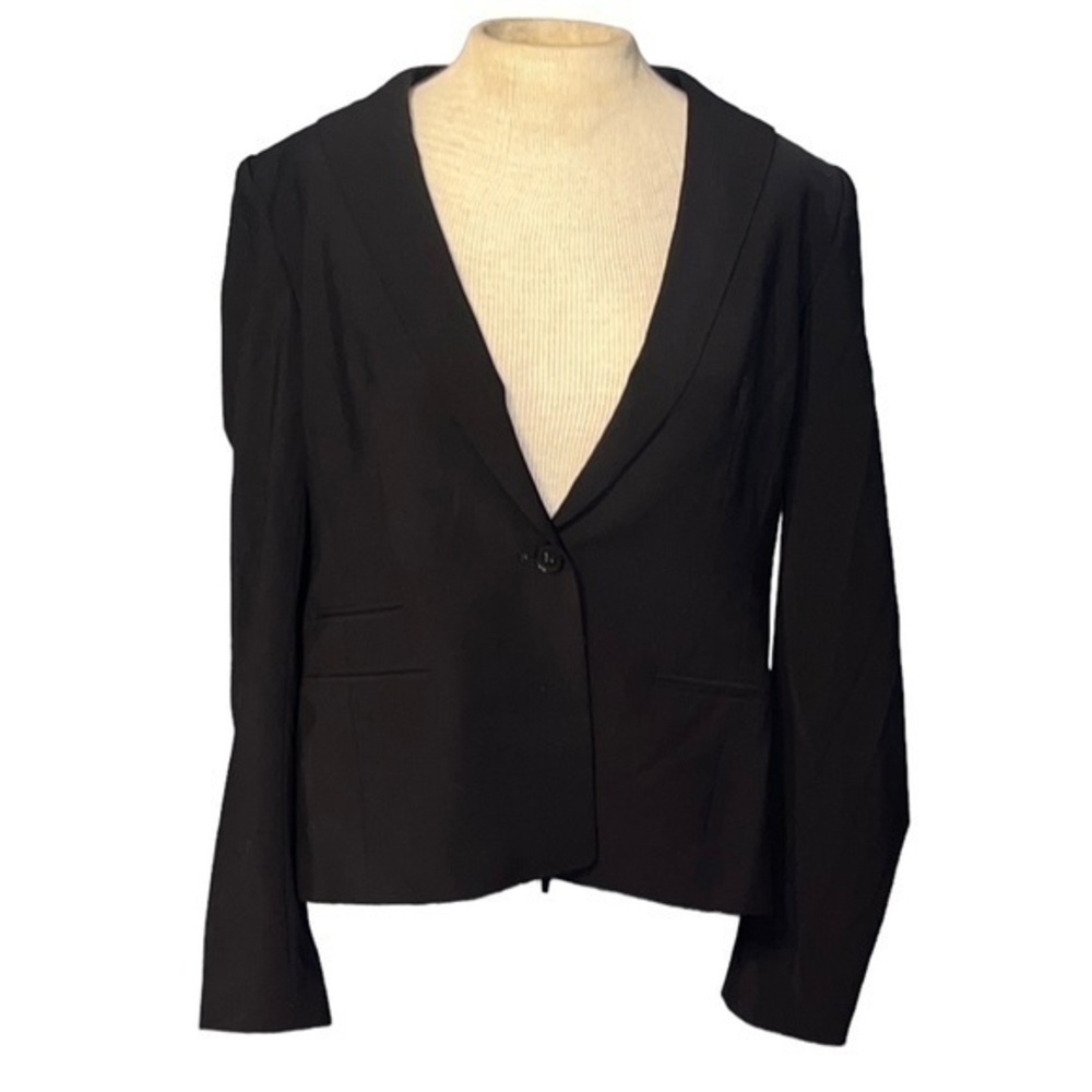 Ann Taylor Blazer With Shoulder Pads Black Women’s Size 8